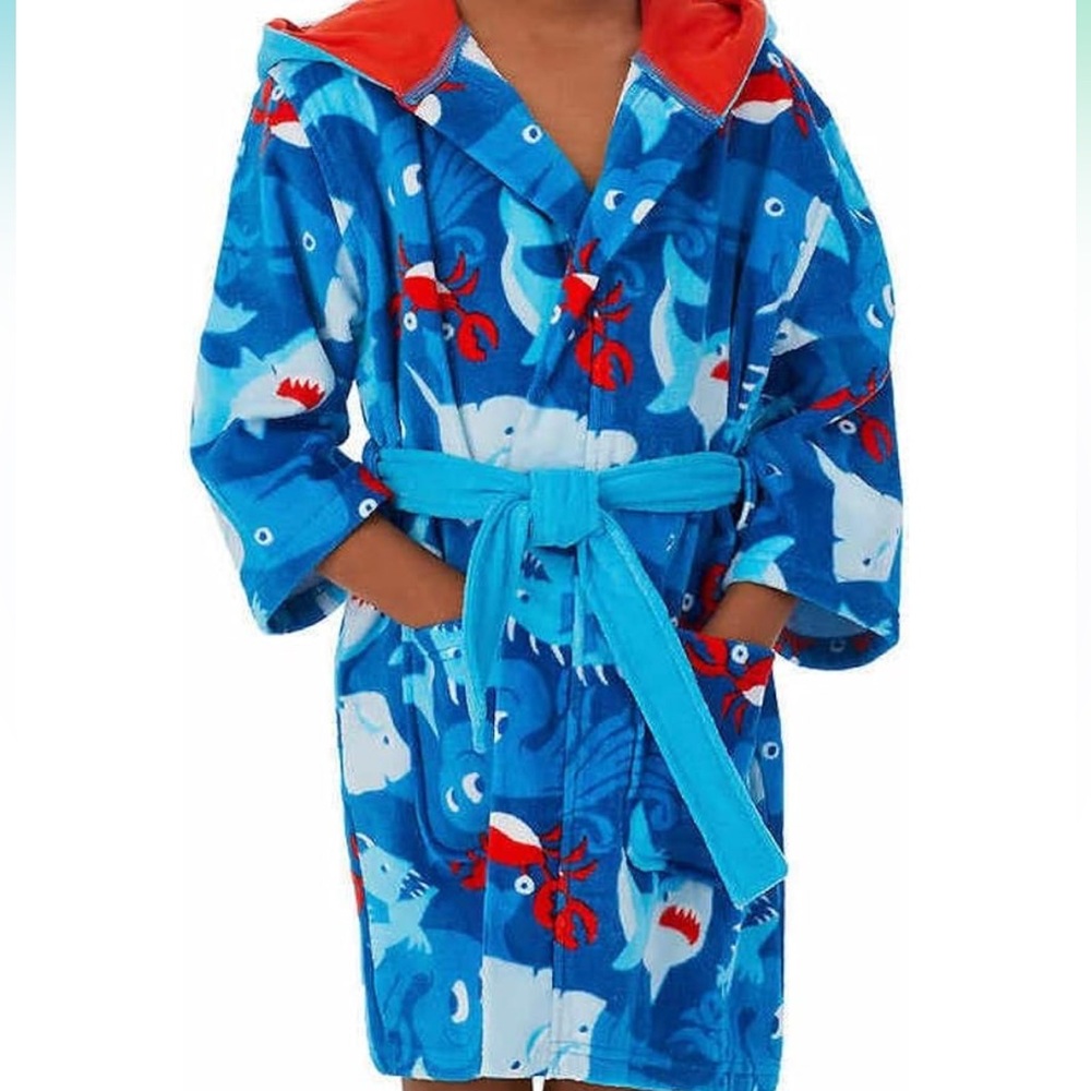 Saint Eve Boys Shark Hooded Bath/Beach Robe